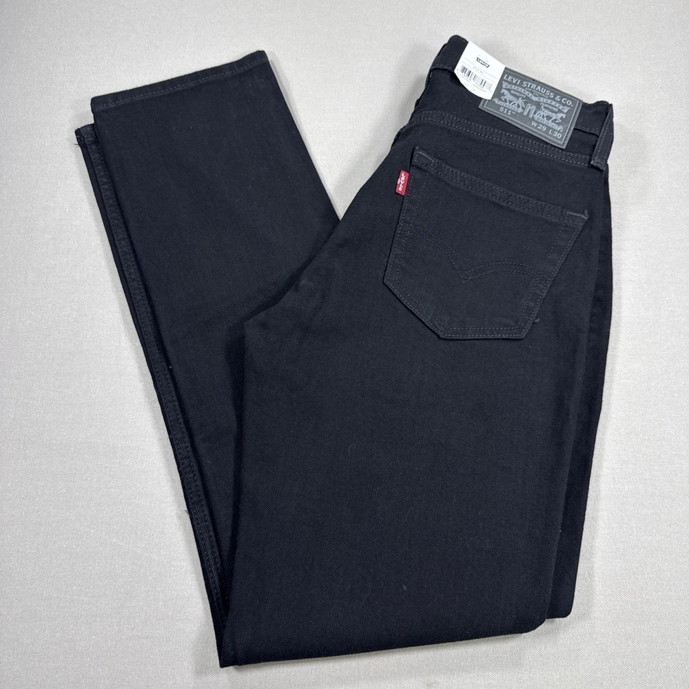 Levi's 511 Slim Jeans Men's 29X30 Black Denim Straight Stretch Flex NWT